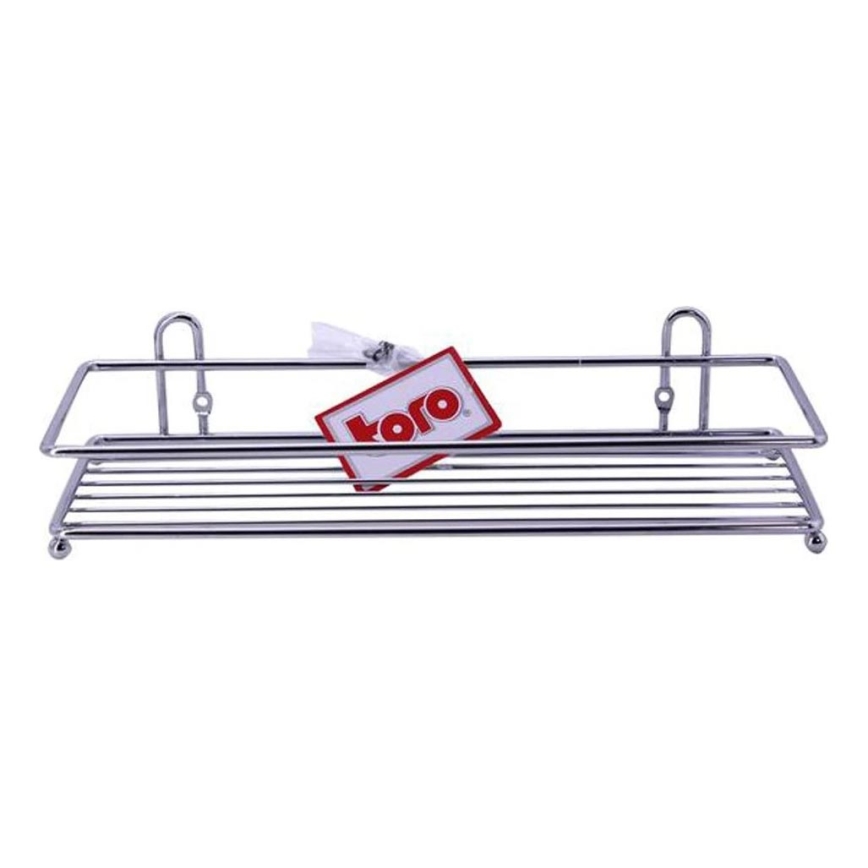 Prateleira de parede para chuveiro 10x30 cm cromo brilhante