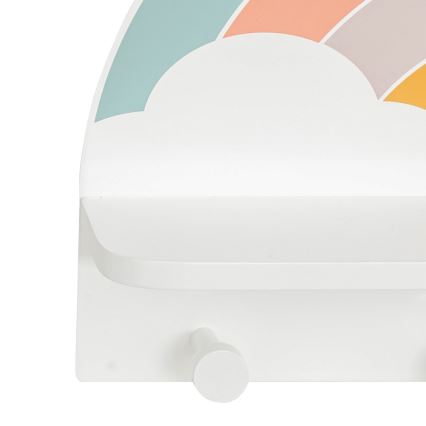 Prateleira de parede para crianças com cabides arco-íris/colorido