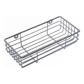 Prateleira de parede para duche 12x25 cm, acabamento cromado brilhante