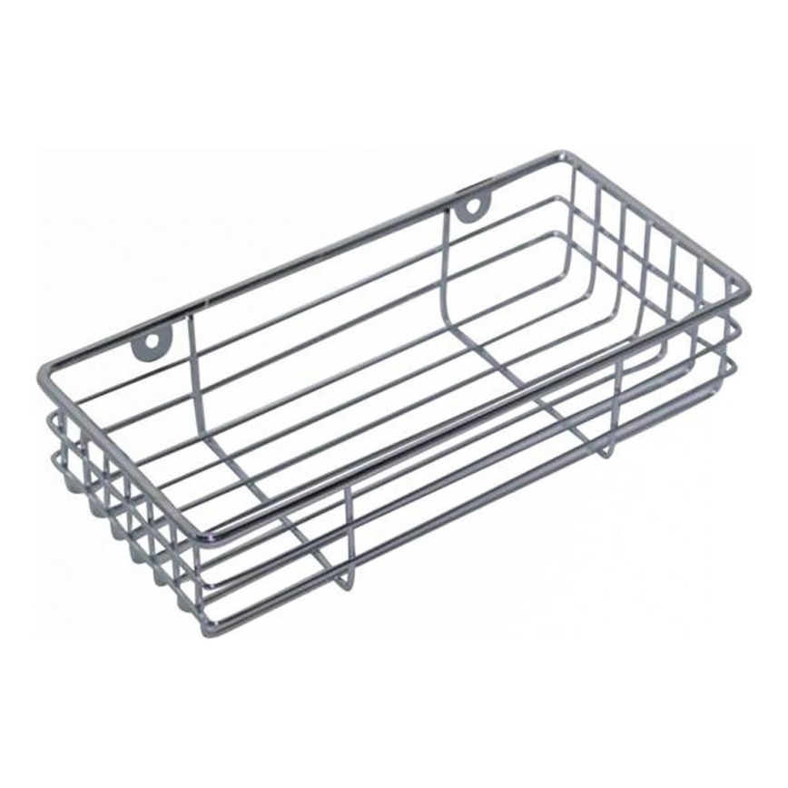 Prateleira de parede para duche 12x25 cm, acabamento cromado brilhante