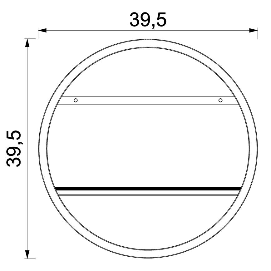 Prateleira de parede SHELF diâmetro 39,5 cm carvalho