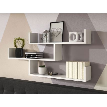 Prateleira de parede TRIO 119x55x18 cm branca