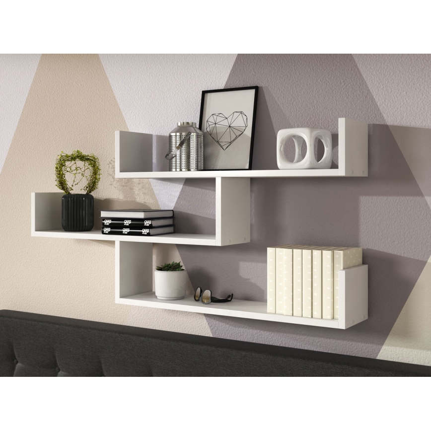 Prateleira de parede TRIO 119x55x18 cm branca