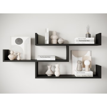 Prateleira de parede TRIO 55x119 cm grafite preto