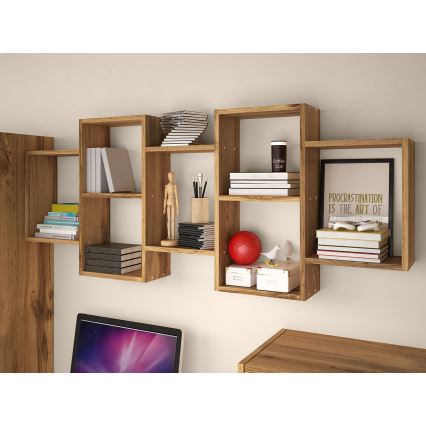 Prateleira de parede TRIO 65x161 cm castanho