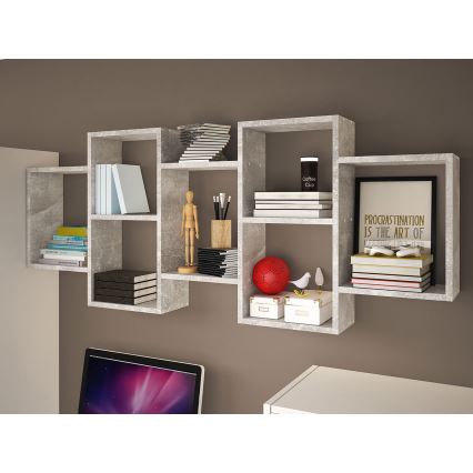 Prateleira de parede TRIO 65x161 cm cinzento