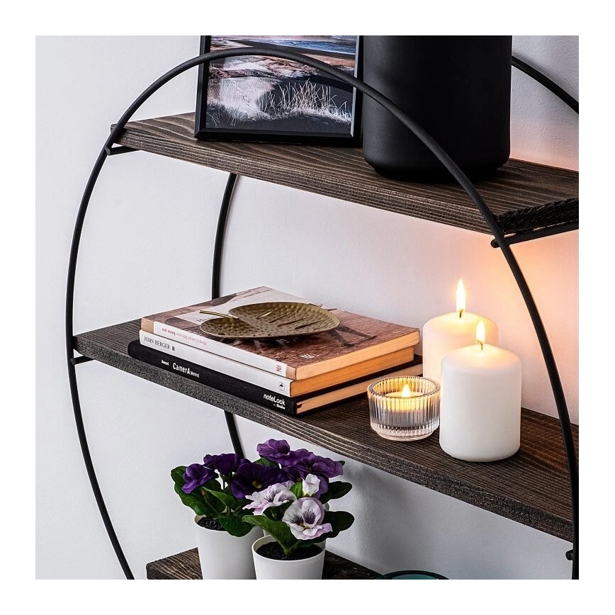 Prateleira de parede TULIPA 60x15 cm abeto/preto