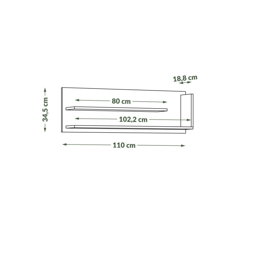 Prateleira FRED branco/cinza