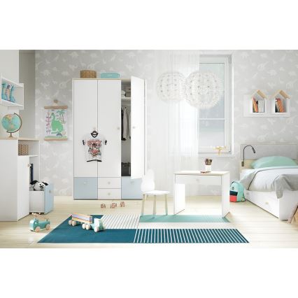 Prateleira de parede infantil BUBO 35x72 cm branco/bordo claro