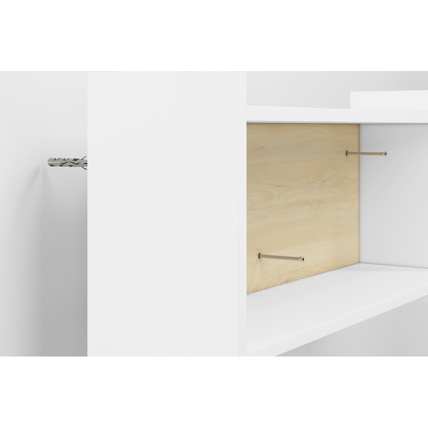 Prateleira de parede infantil BUBO 35x72 cm branco/bordo claro