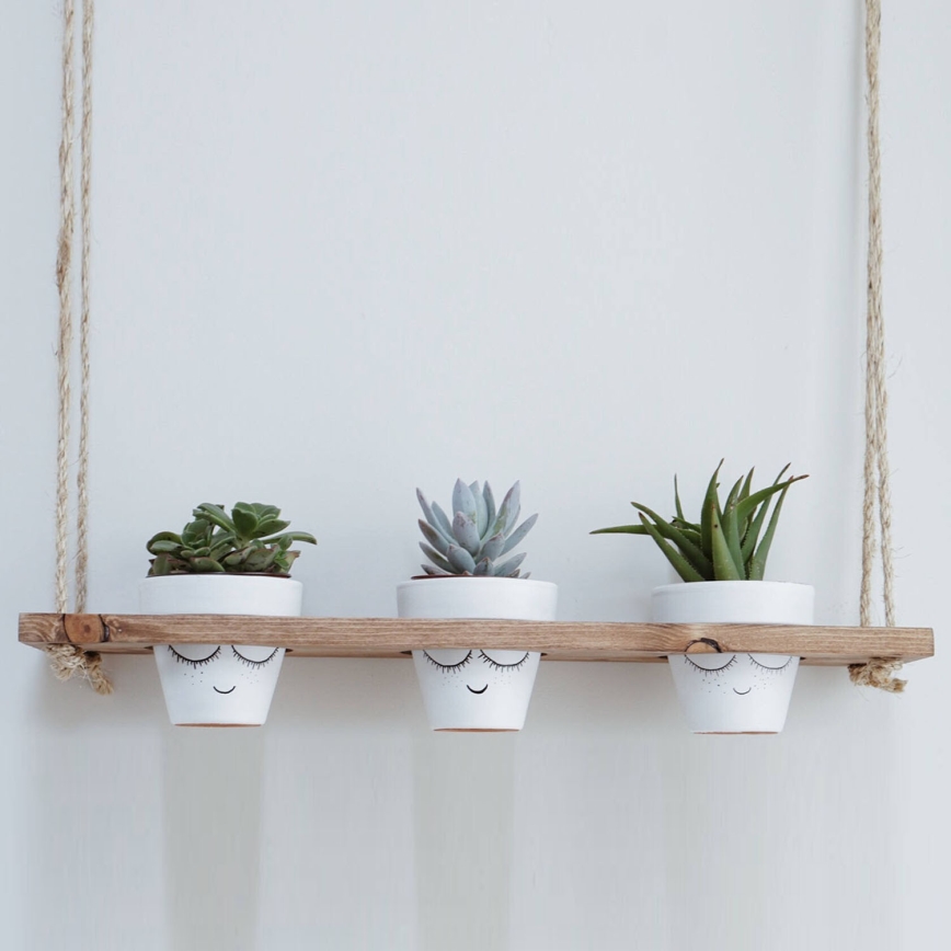 Prateleira suspensa para vasos de flores 80x60 cm abeto