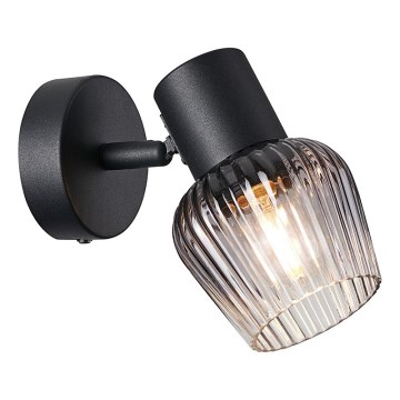 Prezent 14100 - Foco de parede OASIS 1xE27/60W/230V preto/fumado