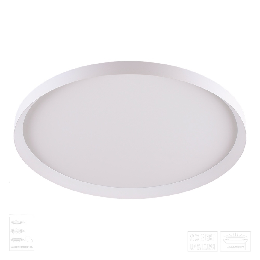 Prezent 17310 - Candeeiro de tecto LED ADRA LED/42W/230V + LED/13W 3000/4000/6000K Ø 48,5 cm branco
