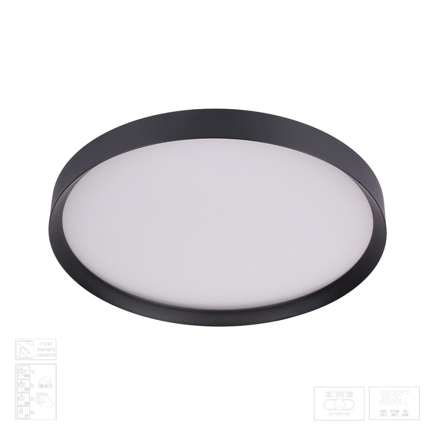 Prezent 17313 - Candeeiro de tecto LED dimerizável MAYSA LED/36W/230V 3000/4000/6000K pr. 39,5 cm preto