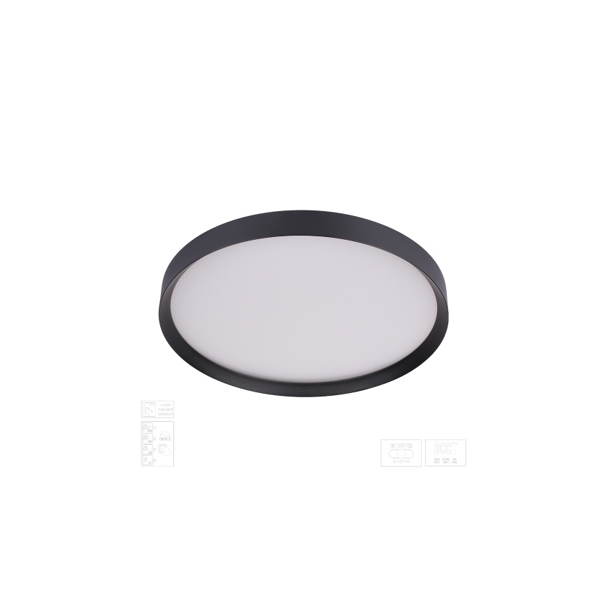 Prezent 17315 - Candeeiro de tecto LED regulável MAYSA LED/42W/230V 3000/4000/6000K Ø 48,5 cm preto