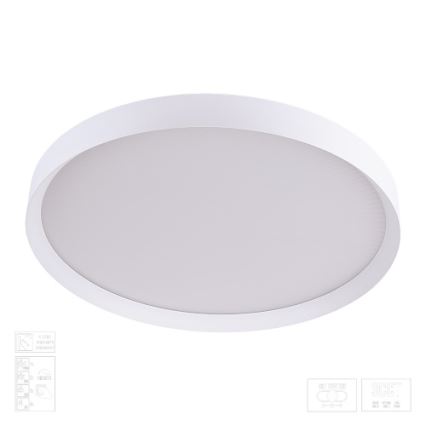 Prezent 17316 - Candeeiro de tecto LED dimerizável MAYSA LED/72W/230V 3000/4000/6000K Ø 77 cm branco