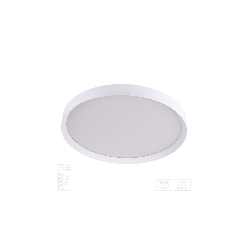 Prezent 17316 - Candeeiro de tecto LED dimerizável MAYSA LED/72W/230V 3000/4000/6000K Ø 77 cm branco