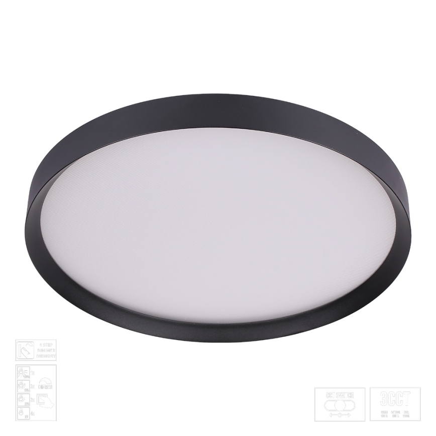 Prezent 17317 - Candeeiro de teto LED dimável MAYSA LED/72W/230V 3000/4000/6000K, diâmetro 77 cm, preto
