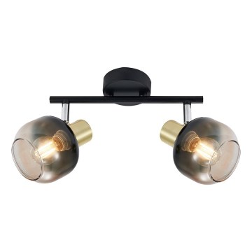 Prezent 27514 - Foco PEGAS 2xE14/40W/230V preto/fumado