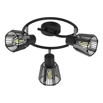 Prezent 27518 - Foco PONTEO 3xE27/40W/230V preto