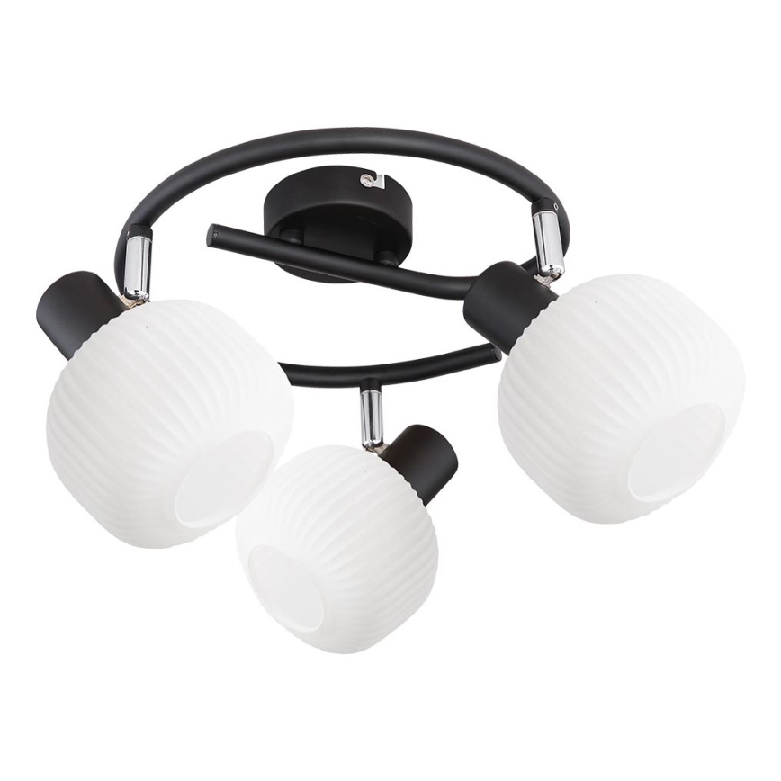 Prezent 27521 - Foco ARYA 3xE14/40W/230V preto/branco