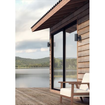 Prezent 39033 - Iluminação de parede exterior RETO 2xGU10/35W/230V IP54