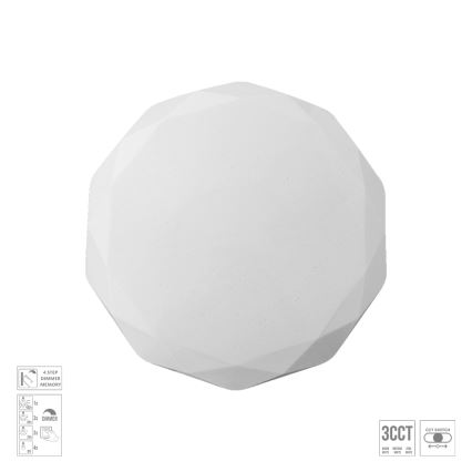 Prezent 71337 - Luminária de teto LED dimerizável IRIDIO LED/18W/230V 3000/4000/6500K Ø 34 cm branca