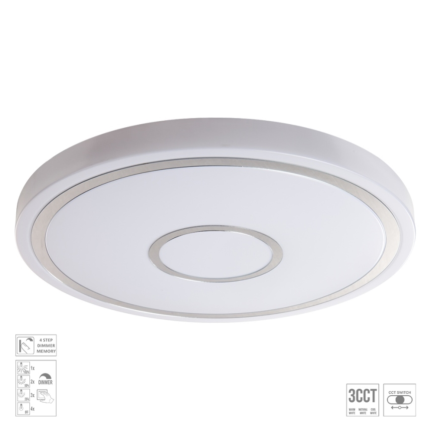 Prezent 71342 - Luminária de teto LED dimerizável MOZAN LED/40W/230V 3000/4000/6500K, Ø 48 cm, branca