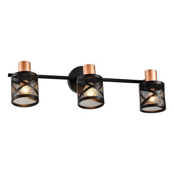 Prezent 75469 - Foco de parede ANTARES 3xE14/40W/230V preto/cobre