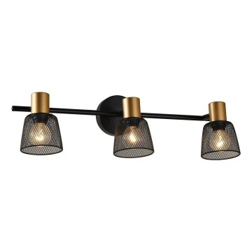 Prezent 75472 - Foco de parede DAYTONA 3xE14/40W/230V preto/dourado