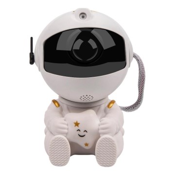 Projetor LED infantil 230V astronauta 12,5 cm + comando remoto
