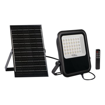 Projetor LED regulável com painel solar e sensor crepuscular LED/15W/15000 mAh 3,2V IP65 + controlo remoto