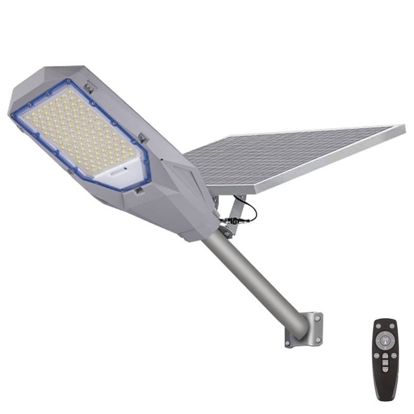 Projetor LED regulável com sensor crepuscular e painel solar LED/200W/20000 mAh 6500K IP65 cinza