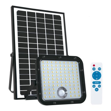 Projetor solar exterior com sensor LED/30W/6,4V 4000K IP65 6000 mAh + comando à distância
