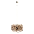 PTMD - Lustre em corrente YENA 1xE27/40W/230V Ø 57 cm rattan