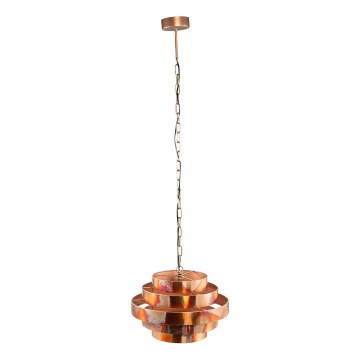 PTMD - Lustre suspenso por corrente ZANTH 1xE27/40W/230V Ø 42 cm, acabamento em cobre