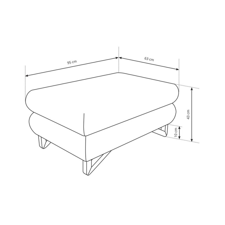 Pufe AVESTA 63x95 cm antracite