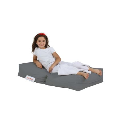 Pufe com descanso para os pés 65x40 cm cinzento