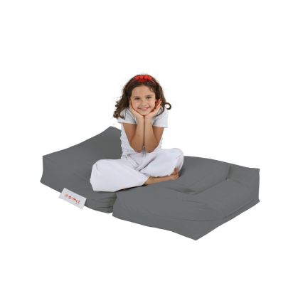 Pufe com descanso para os pés 65x40 cm cinzento