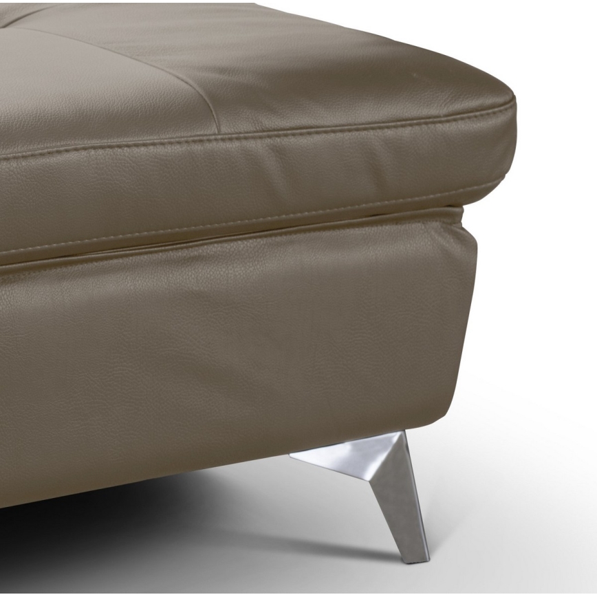 Pufe de couro SALERNO II 66x100 cm castanho