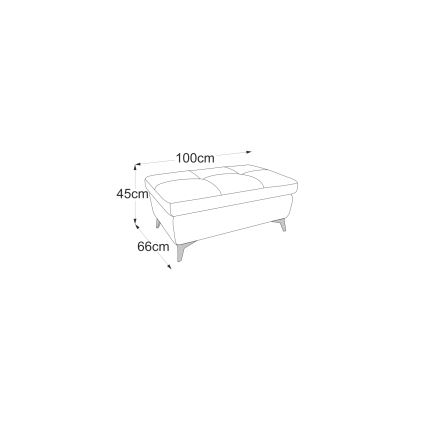 Pufe de couro SALERNO II 66x100 cm cinza