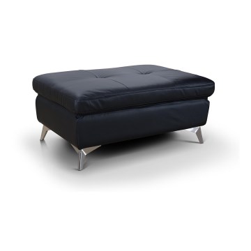 Pufe de couro SALERNO II 66x100 cm preto