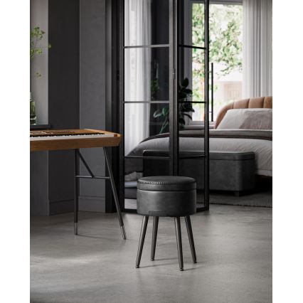 Pufe em couro CORE preto