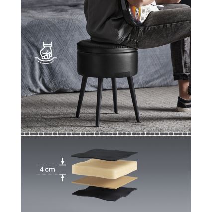 Pufe em couro CORE preto