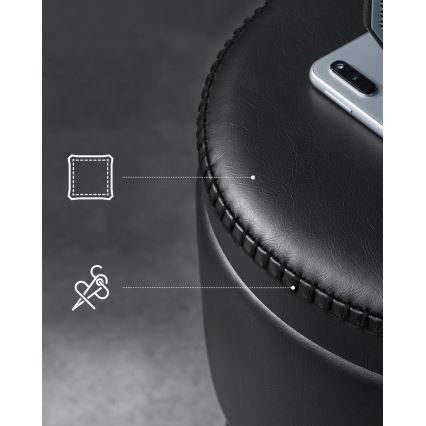 Pufe em couro CORE preto