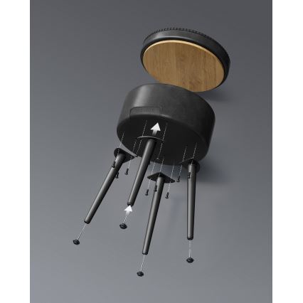 Pufe em couro CORE preto