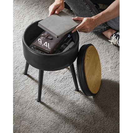 Pufe em couro CORE preto