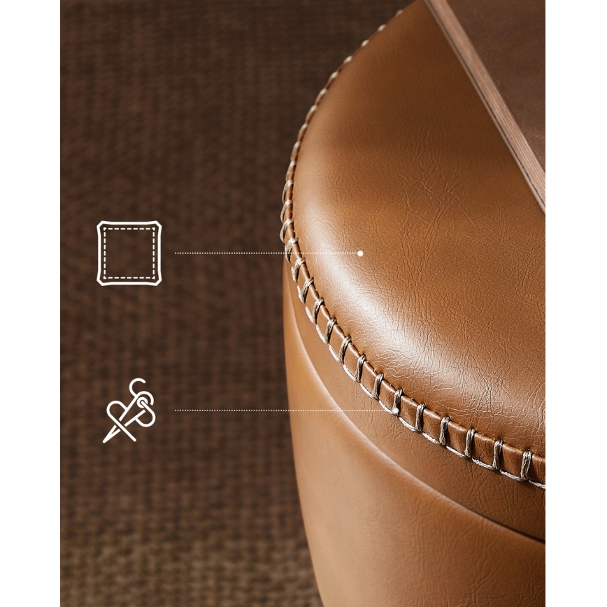 Pufe em pele CORE conhaque