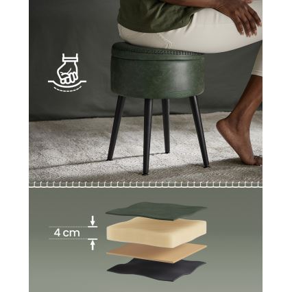 Pufe em pele CORE, verde