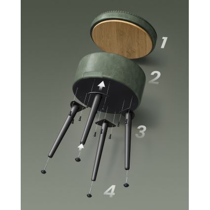 Pufe em pele CORE, verde